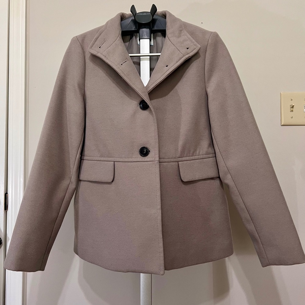 Old Navy Women's M Heather Gray Soft Brushed Pea Coat